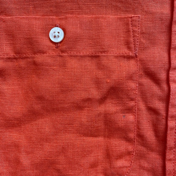 Ralph Lauren’s Petite Linen Orange Button Down - Picture 6 of 6